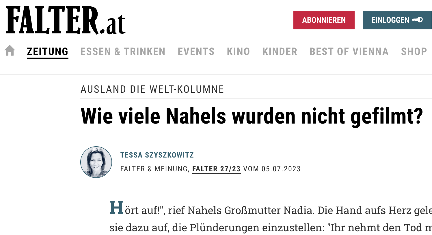 Wie viele Nahels wurden nicht gefilmt?